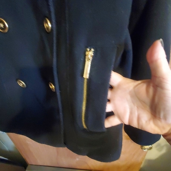 Coldwater creek . Military peacoat. Black gold hardware.  Wool cashmere. Sm/8 - Picture 2 of 11